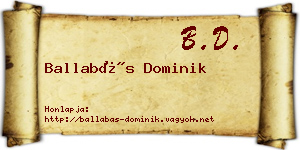 Ballabás Dominik névjegykártya